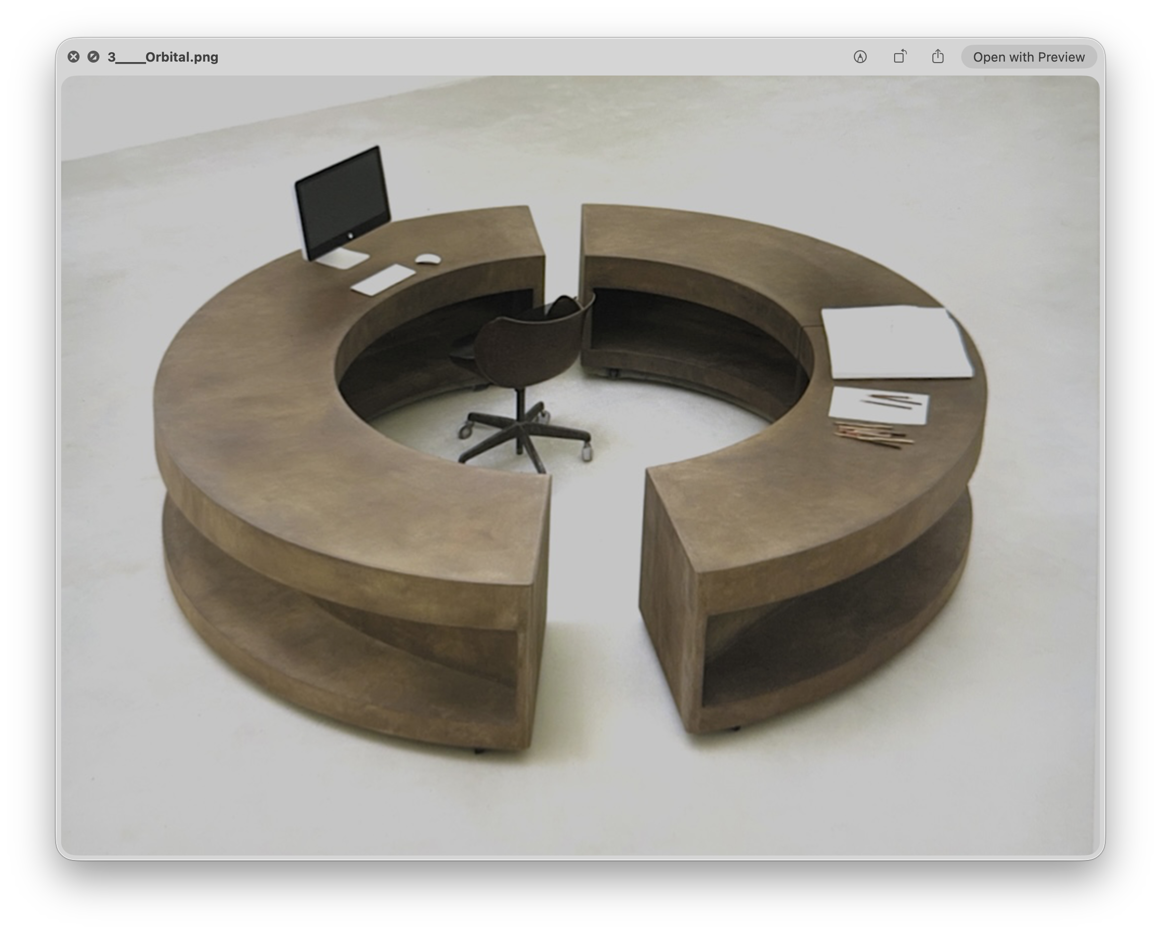 Orbital workstation with separated segments